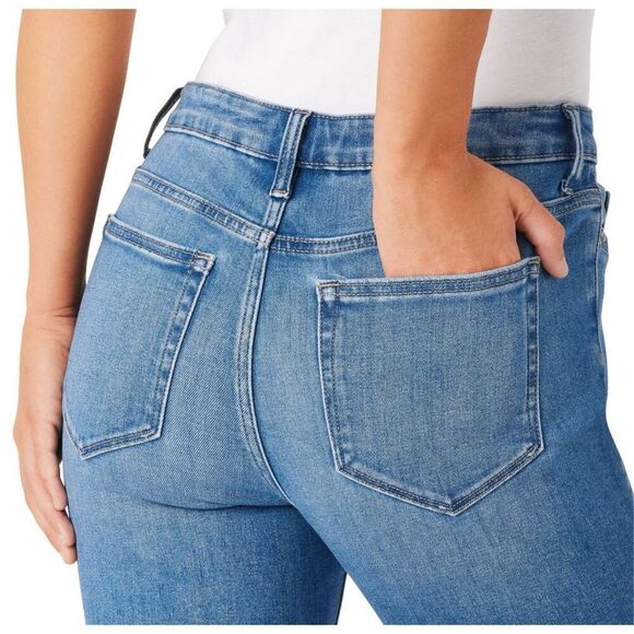 MEMBER’S MARK Jeans Women’s 14 Straight Leg High Rise Medium Wash Stretch NWT - Picture 4 of 10